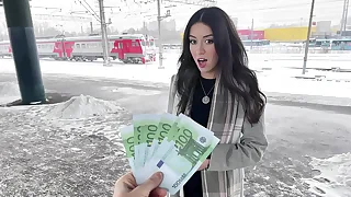Public Agent  Beauty fucks on the train for money